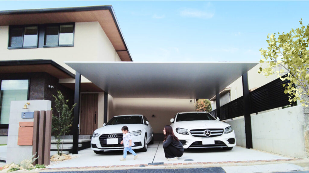 駐車場を広くしたい/雨に濡れずに車から家に入りたい